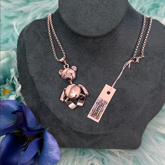 Silver Teddy Bear Necklace Silver 3D With Moving Parts NEW! - Picture 4 of 5